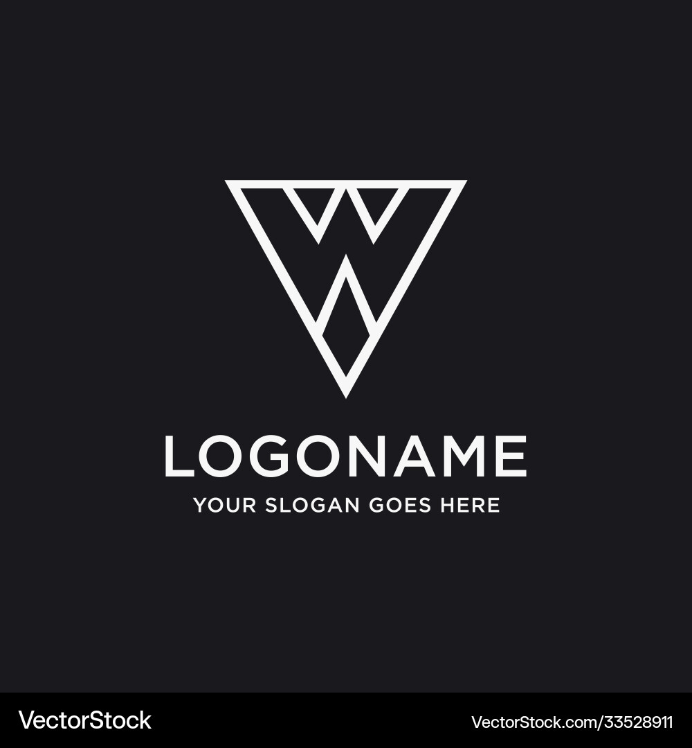 Minimalist letter w logo icon template Royalty Free Vector