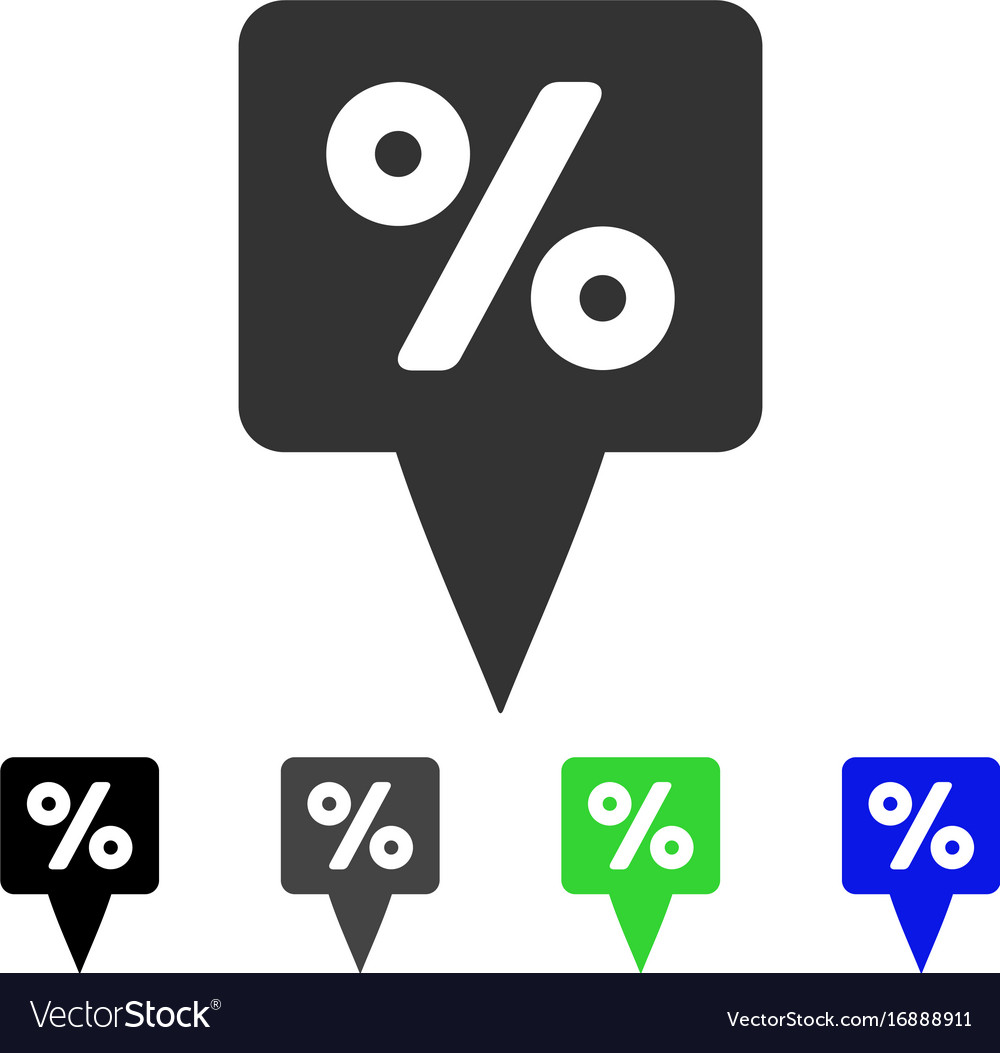 Percent map pointer flat icon