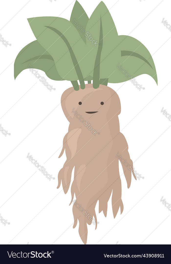 Premium Vector  Illustration of cute cartoon blue mandrake root in flower  pot