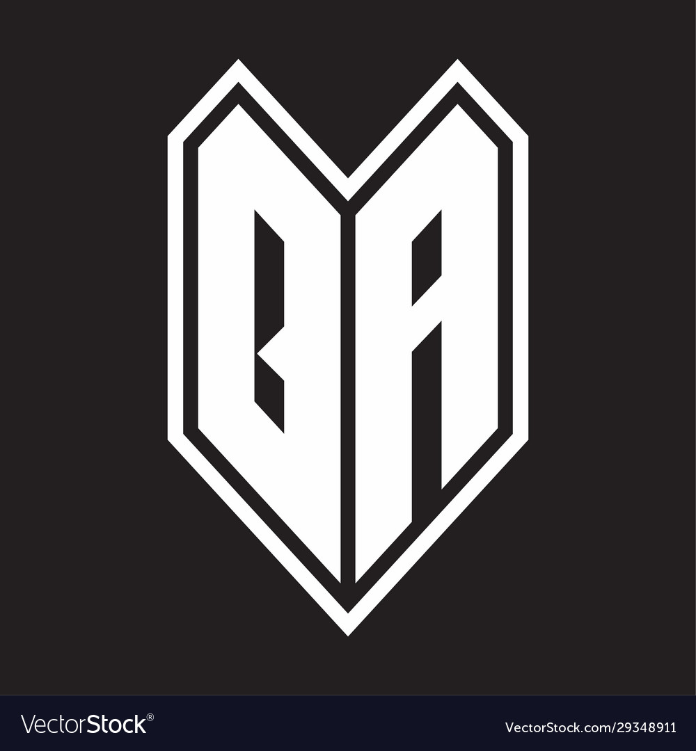 Qa logo monogram with emblem line style isolated