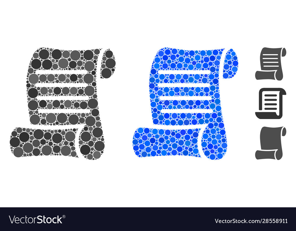 Script roll composition icon spheric items Vector Image Script roll composition icon spheric items