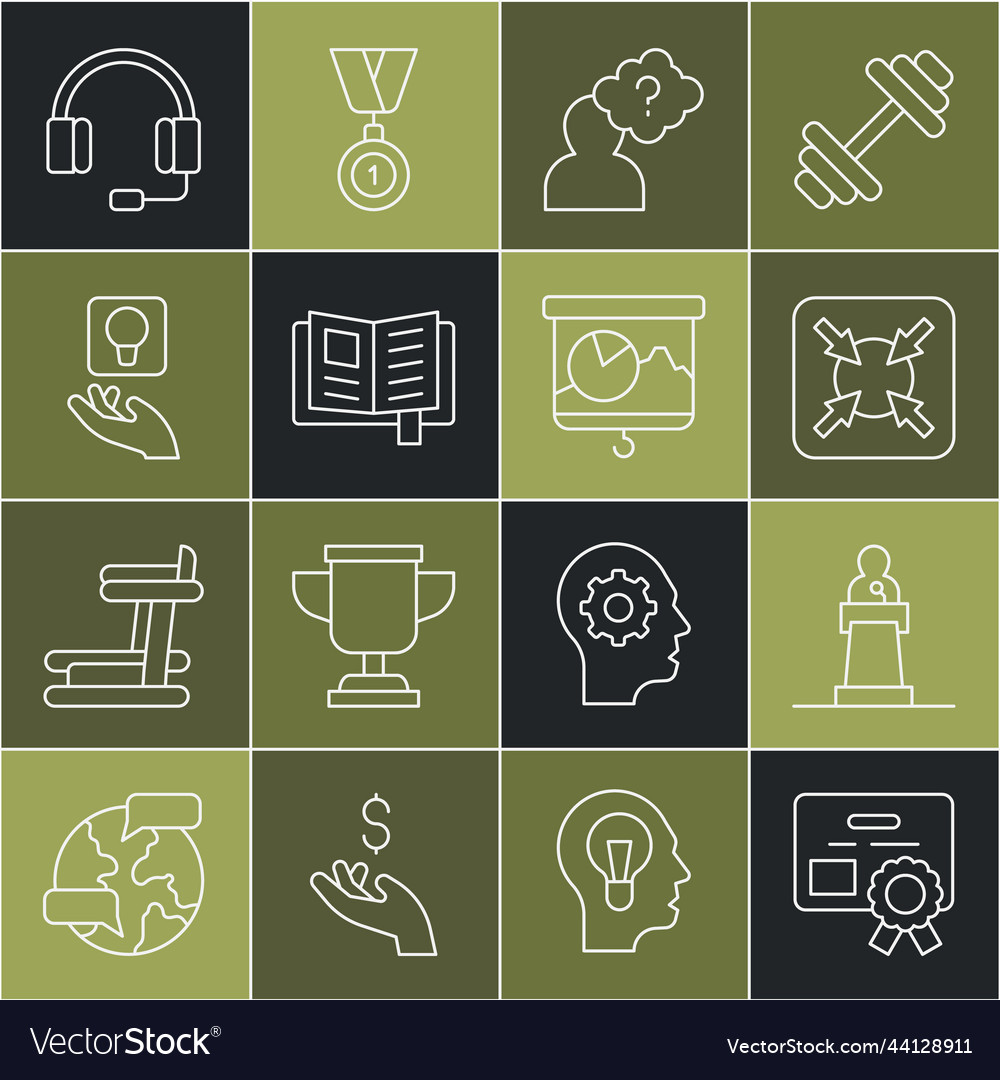 Set line certificate template speaker target vector image Set line certificate template speaker target