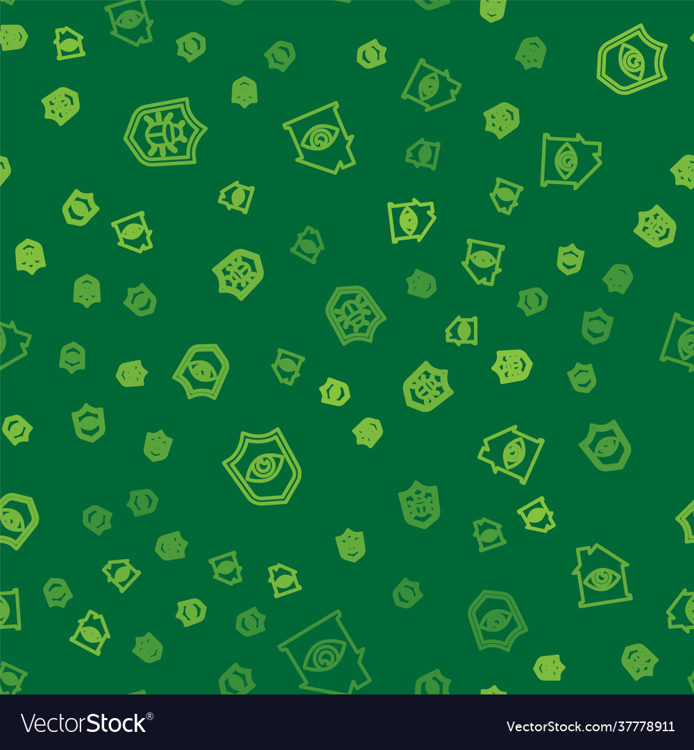 Set line system bug shield and eye house vector image Set line system bug shield and eye house