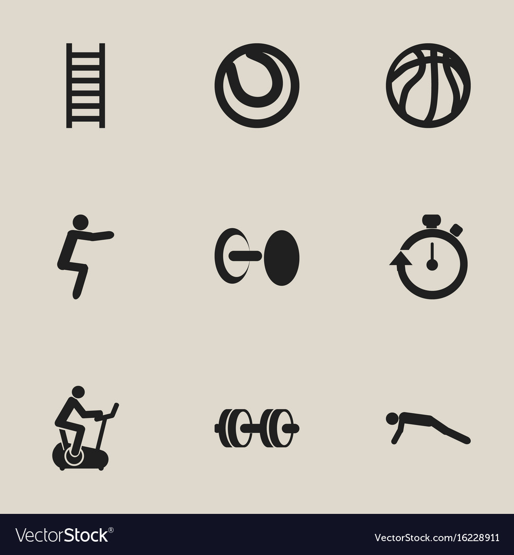 Set of 9 editable exercise icons includes symbols