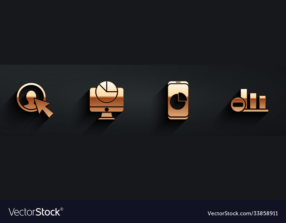 Set user man in business suit computer monitor vector image Set user man in business suit computer monitor