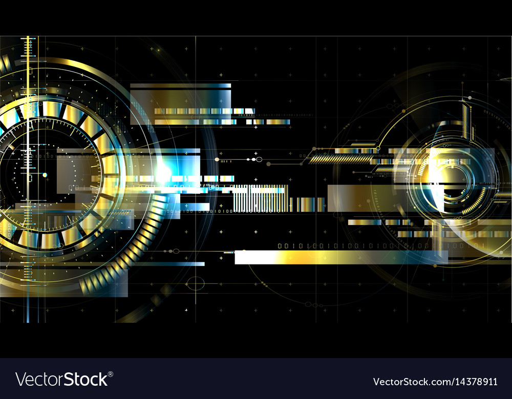 Technological space metallic hud background