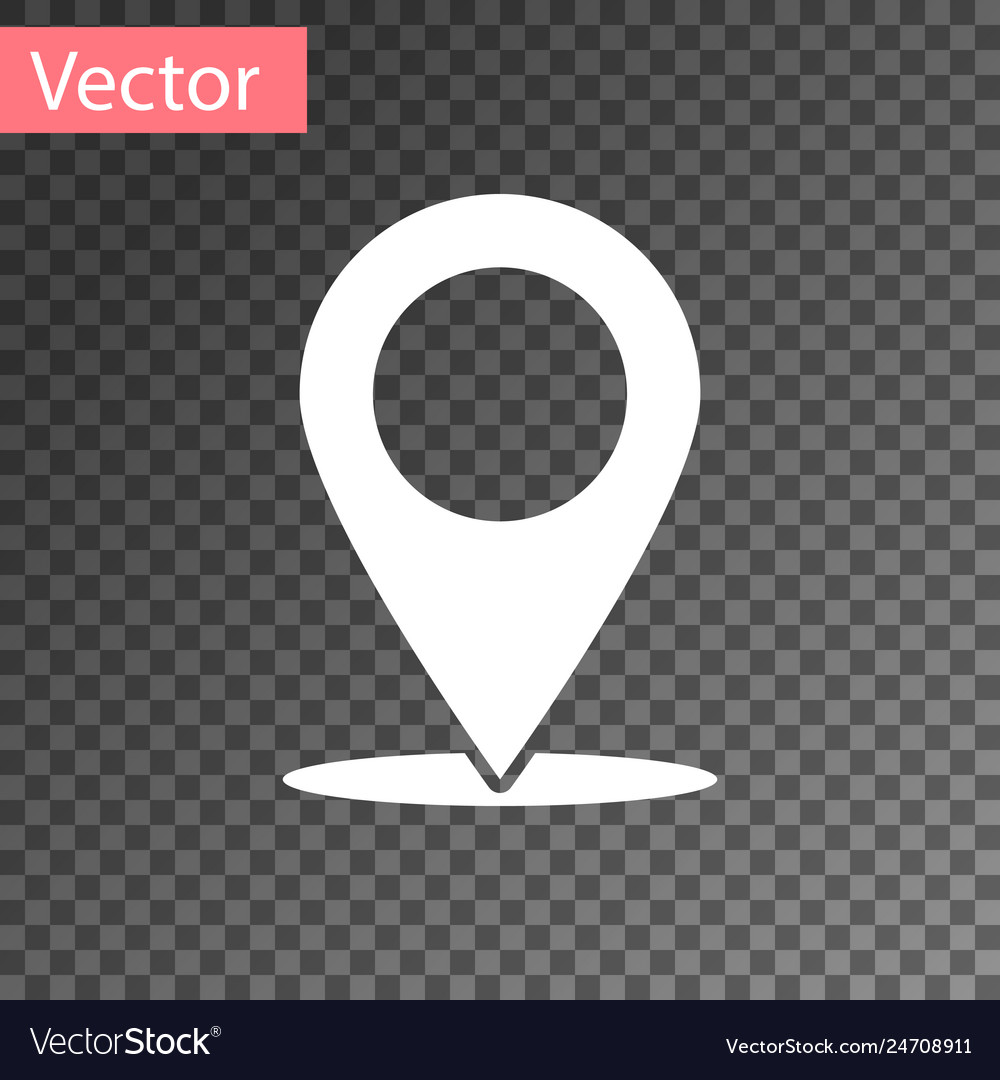 White map pin icon isolated on transparent