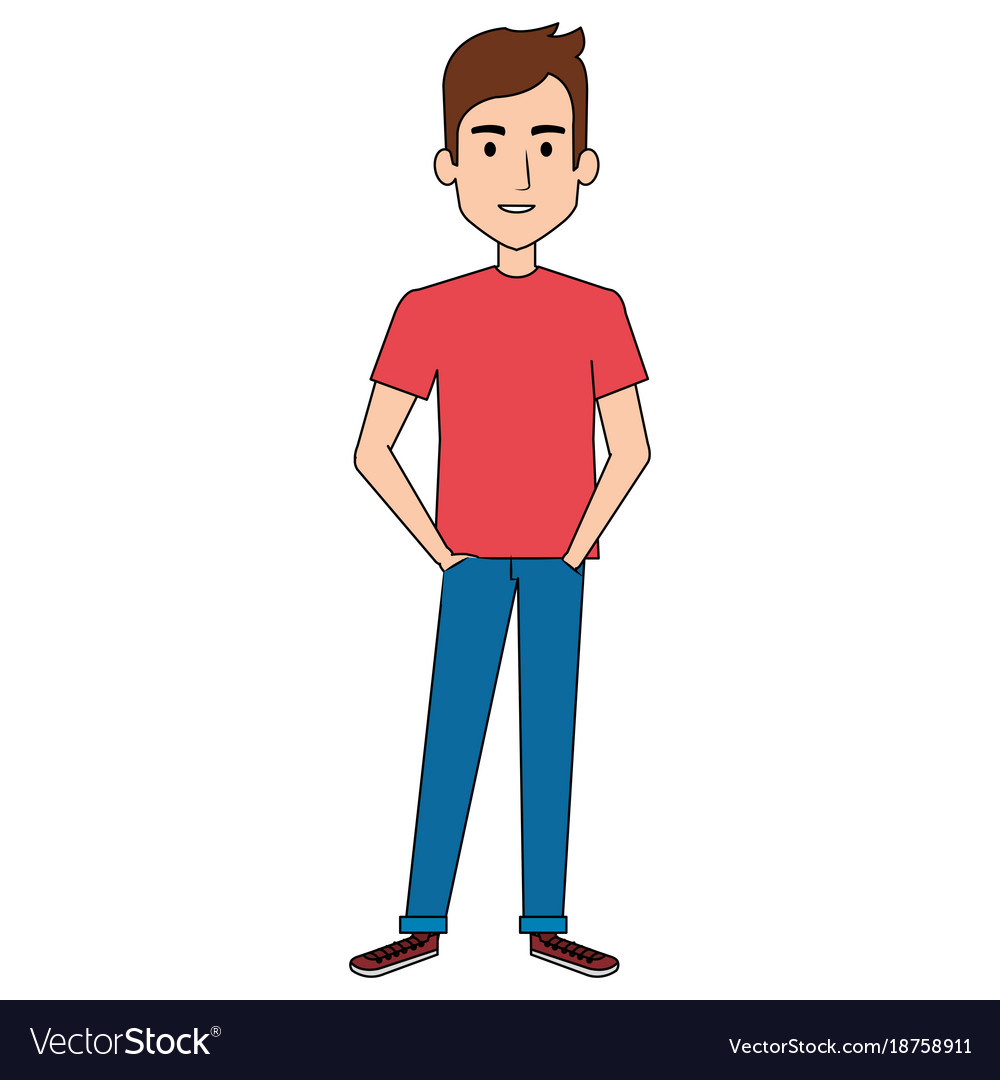 Young man avatar character Royalty Free Vector Image