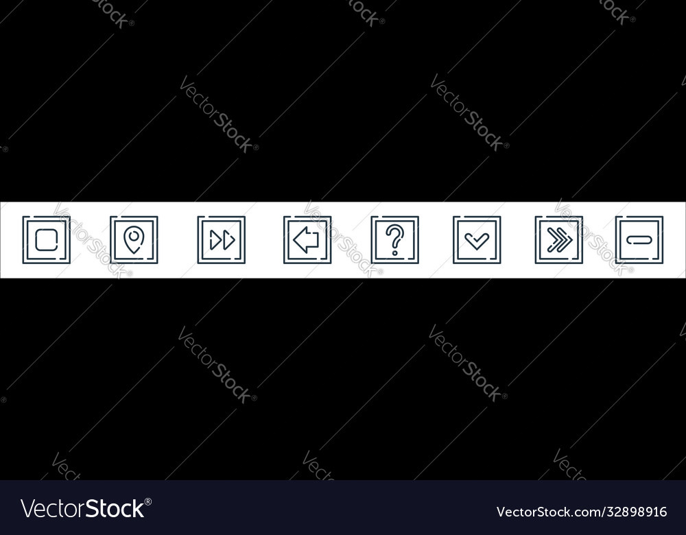 Arrow line icons linear set quality vector image Arrow line icons linear set quality