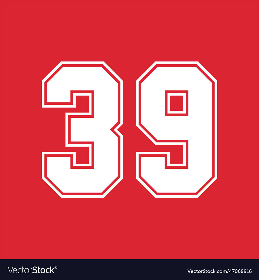 Basketball and baseball sport numbers 39 Vector Image