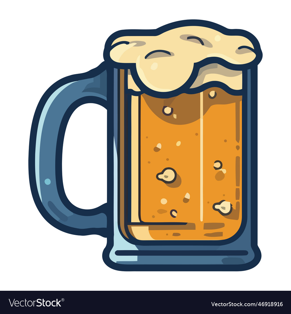 Beer jar with foam drawn Royalty Free Vector Image