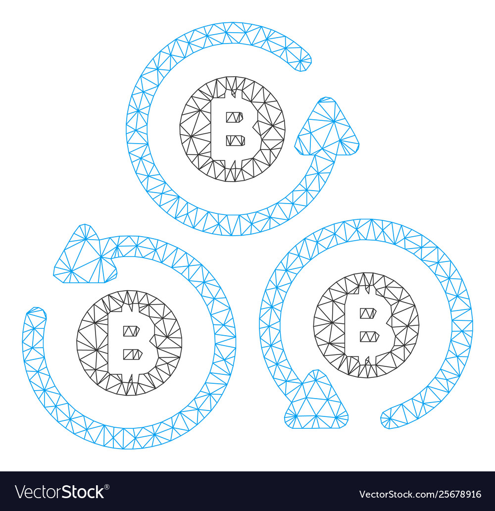 Bitcoin mixer rotation mesh carcass model vector image Bitcoin mixer rotation mesh carcass model
