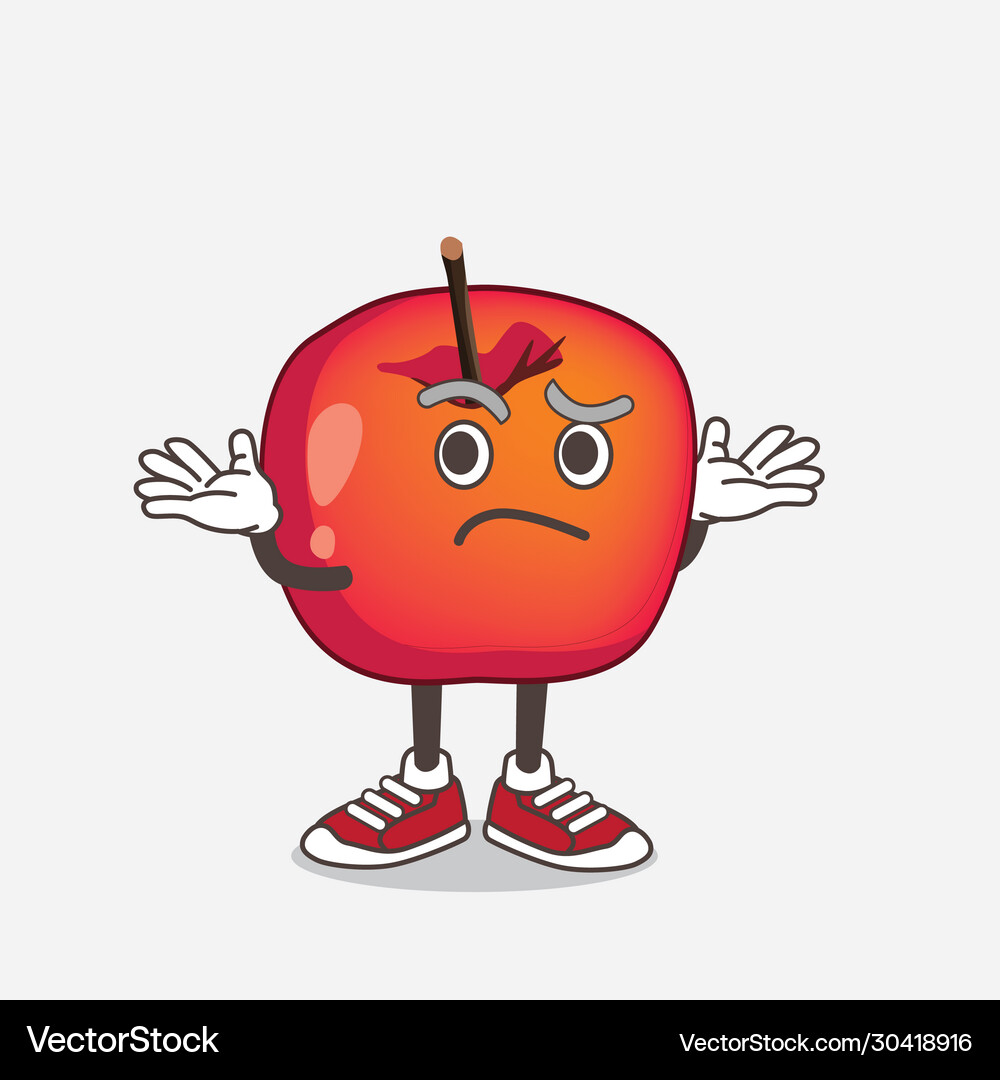 Crab apple cartoon mascot character in comical Vector Image