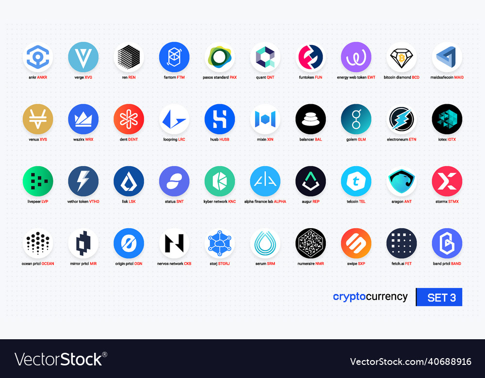 Crypto currency coins digital payment system Vector Image