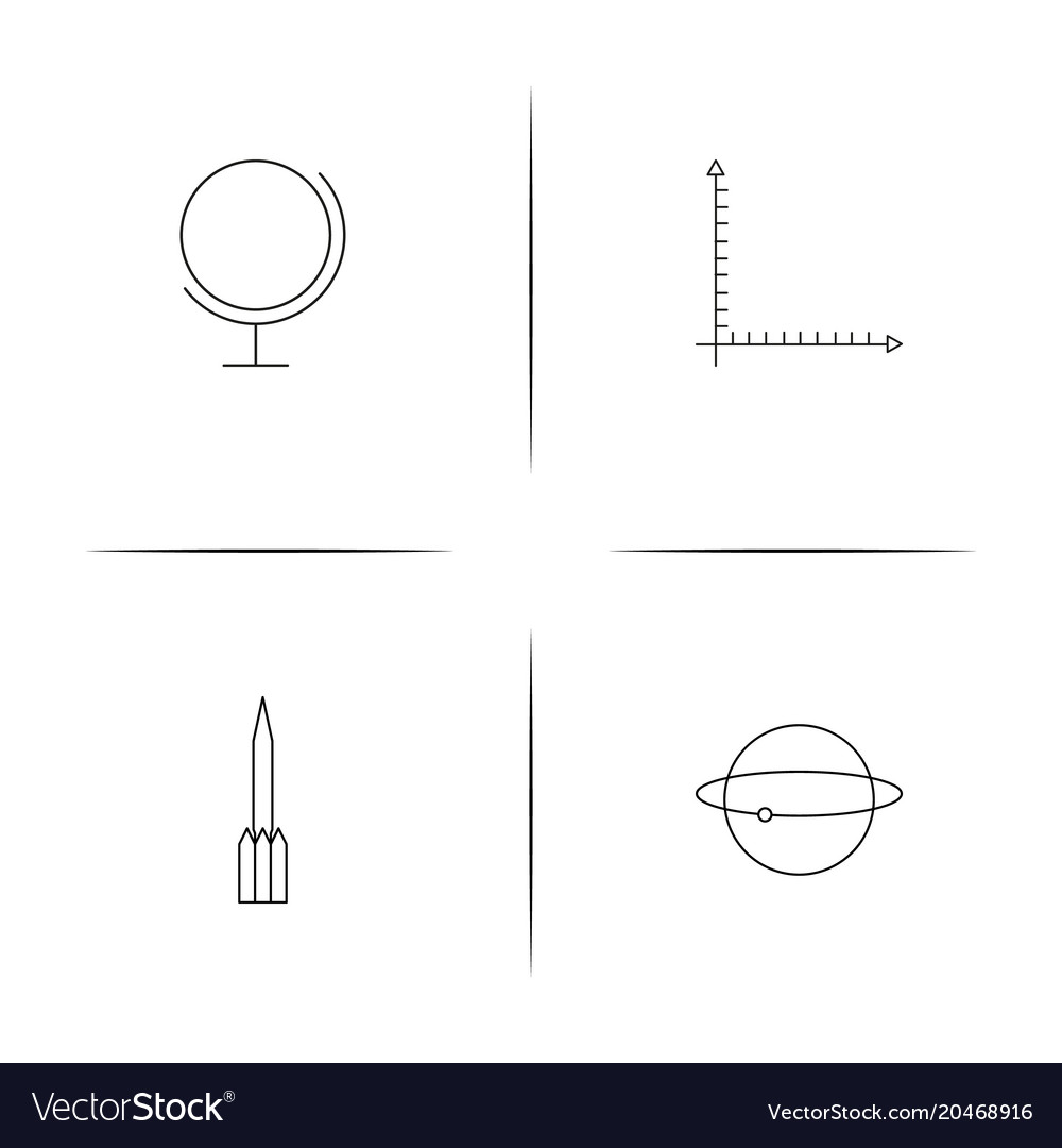 Education and science simple linear icons set