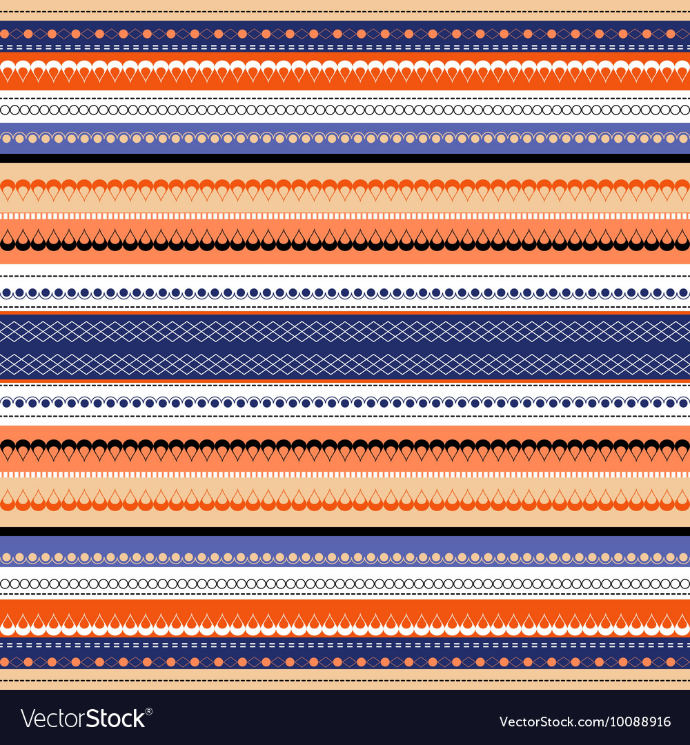 Ethnic boho seamless pattern colorful border