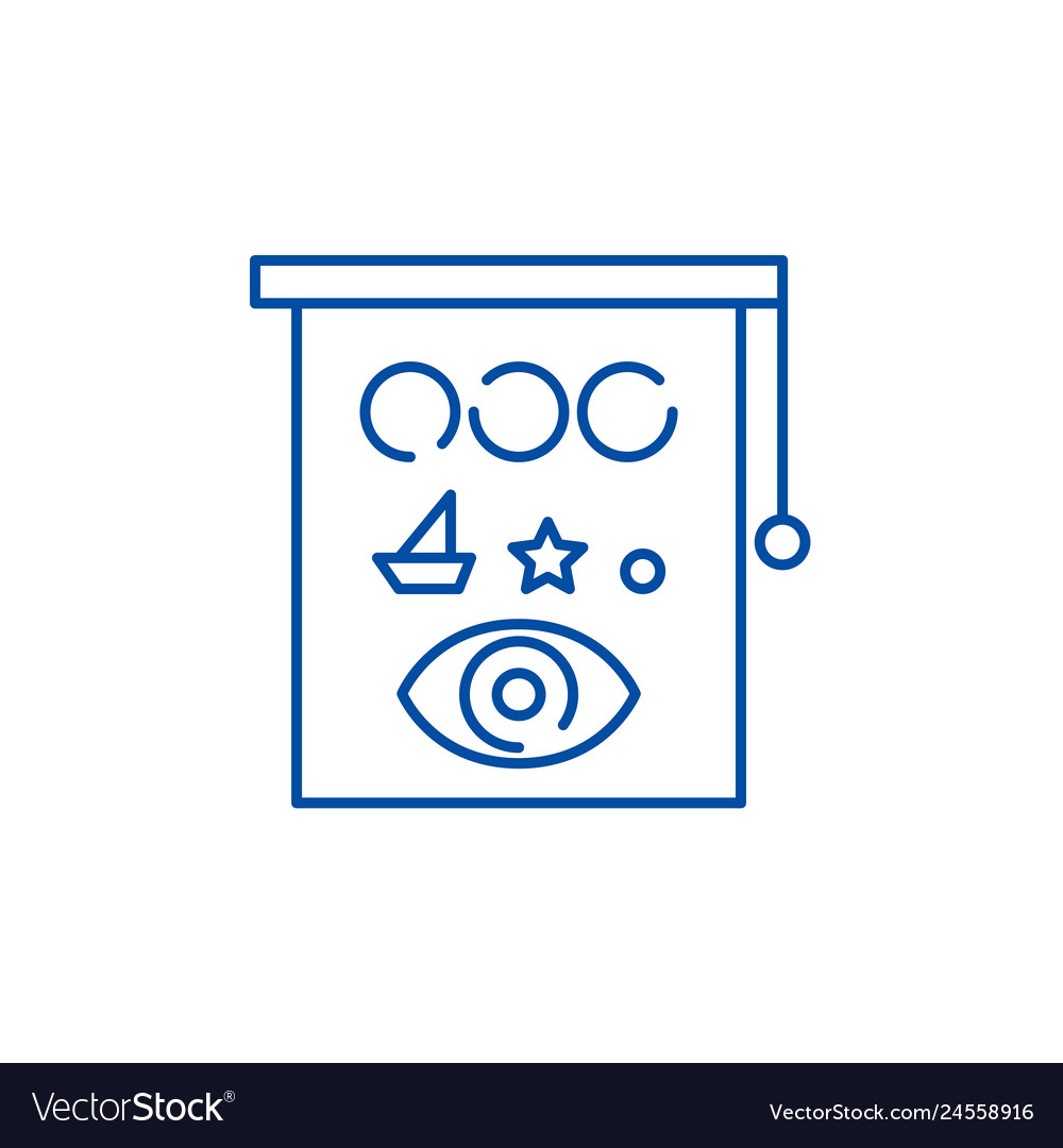 Eyesight check line icon concept vector image Eyesight check line icon concept