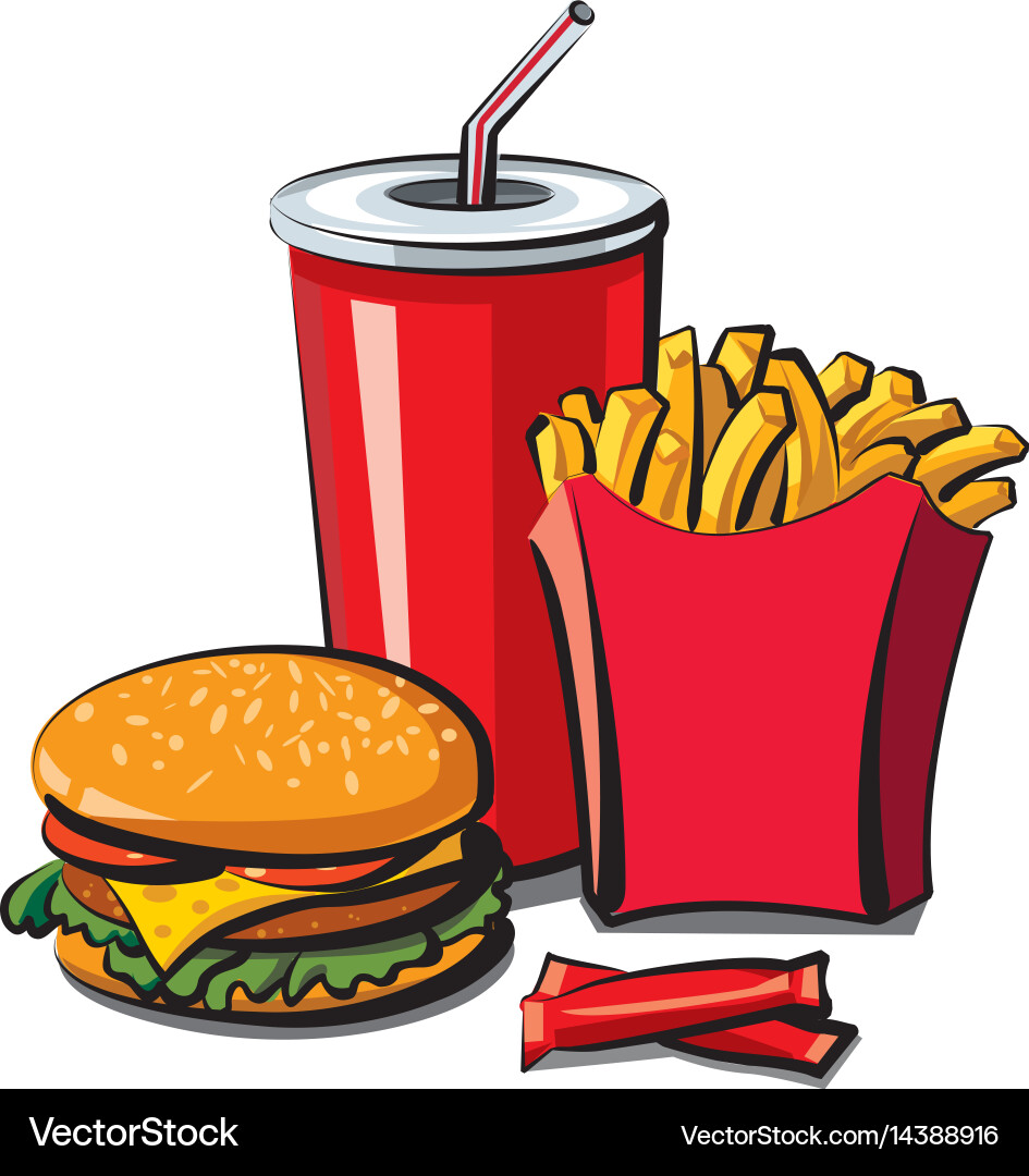Fast food meal Royalty Free Vector Image - VectorStock
