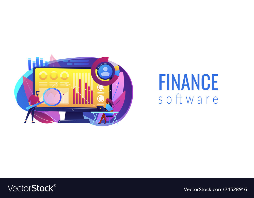 Financial Management System Concept Banner Header Vector Image