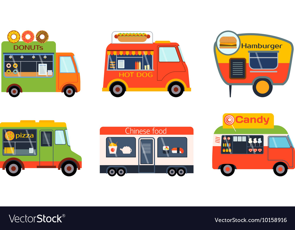 Food truck trailers set