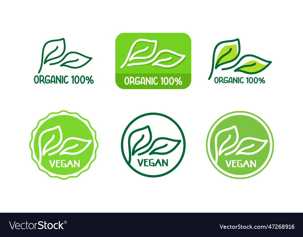 Fresh and natural organic food labels set