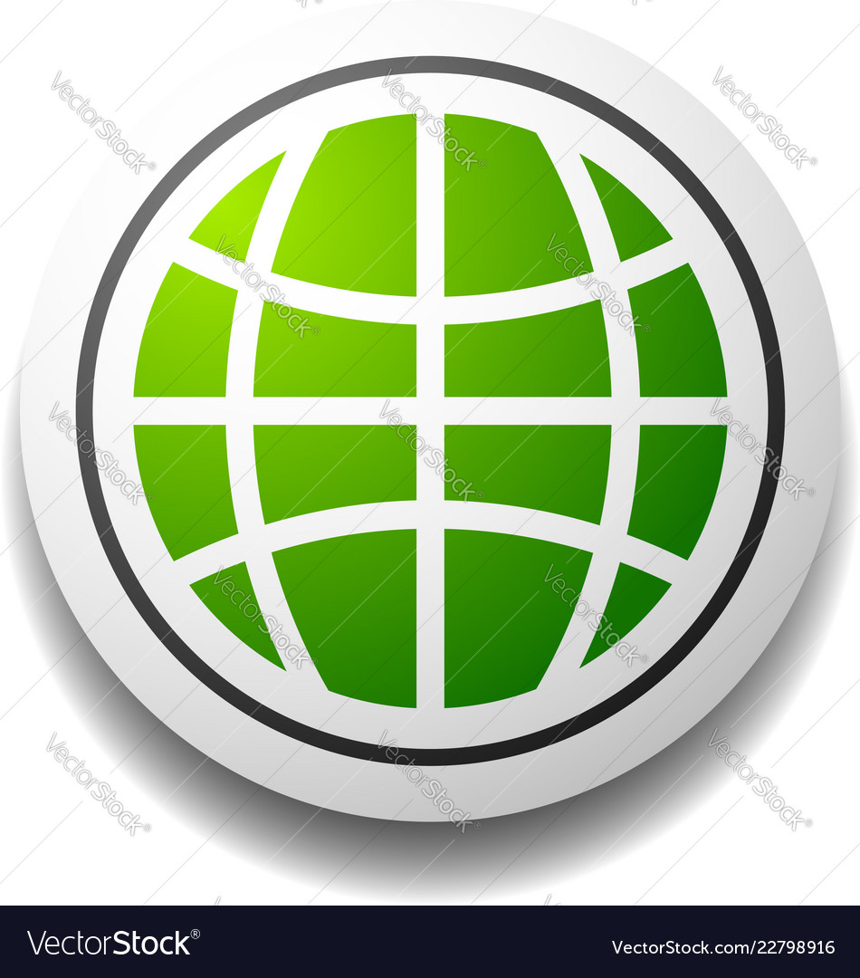 Green planet icon symbol with grid wireframe vector image Green planet icon symbol with grid wireframe