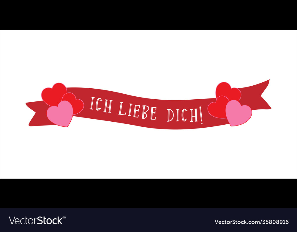 Hand sketched ich liebe dich german quote vector image Hand sketched ich liebe dich german quote