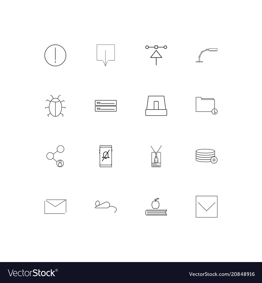 Internet technologies linear thin icons set