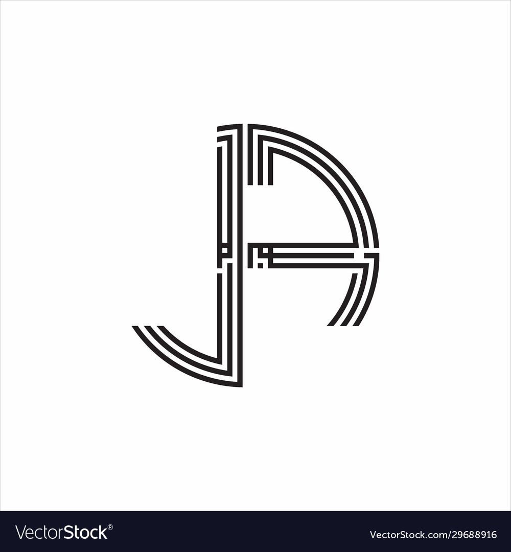 Jf logo monogram dreifache band style line design vector image Jf logo monogram dreifache band style line design