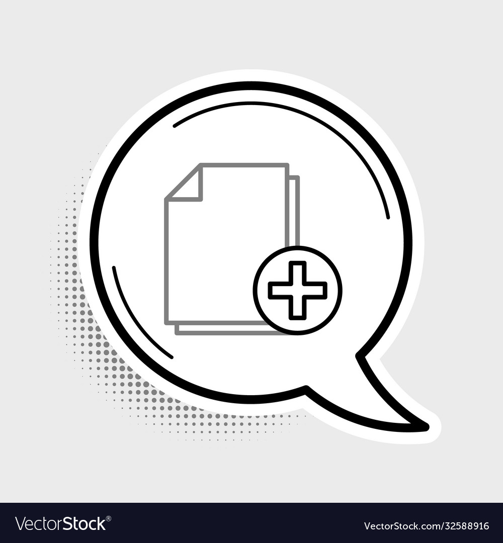 Line add new file icon isolated on grey background Vector Image Line add new file icon isolated on grey background