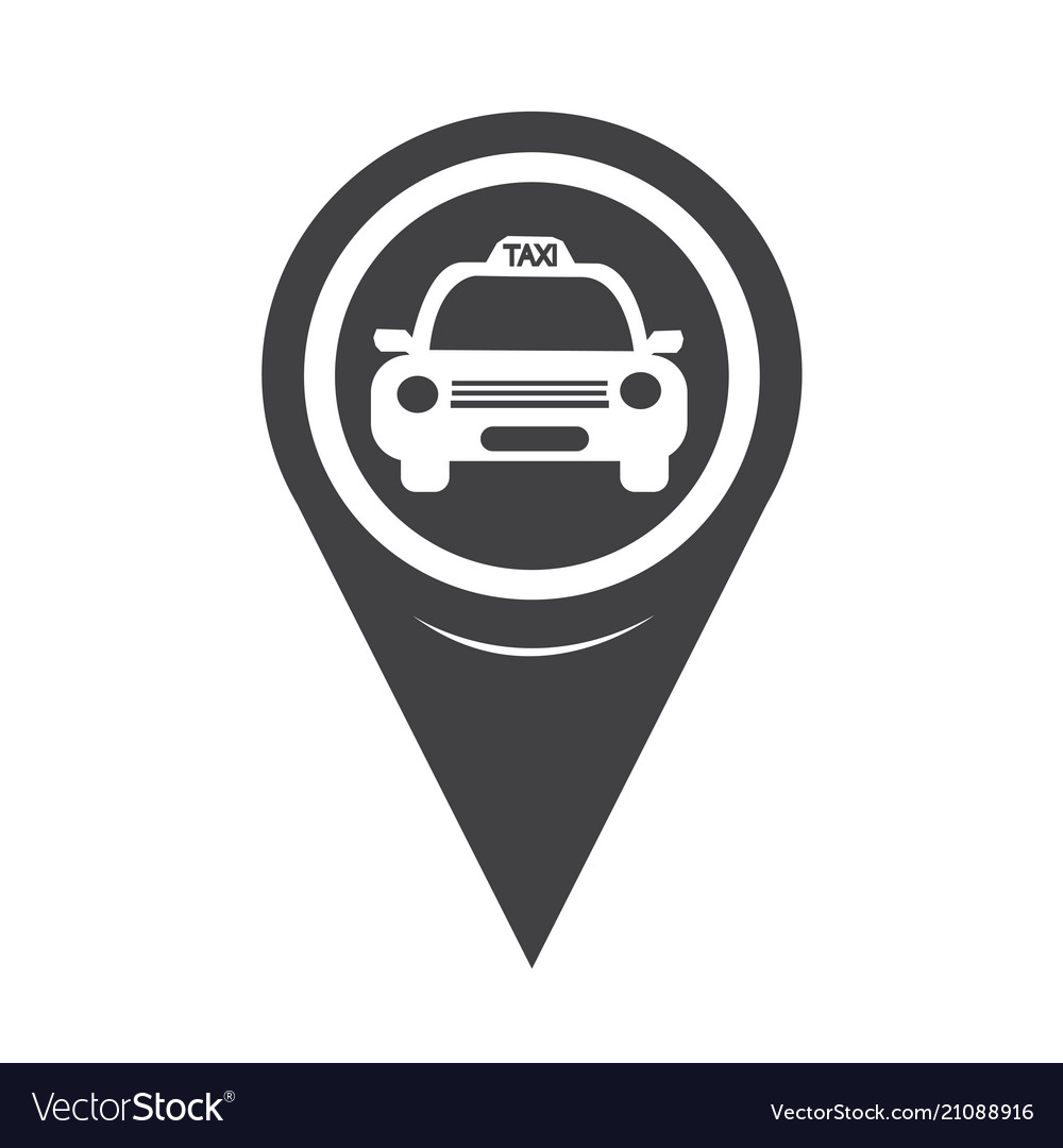 Map pointer taxi icon