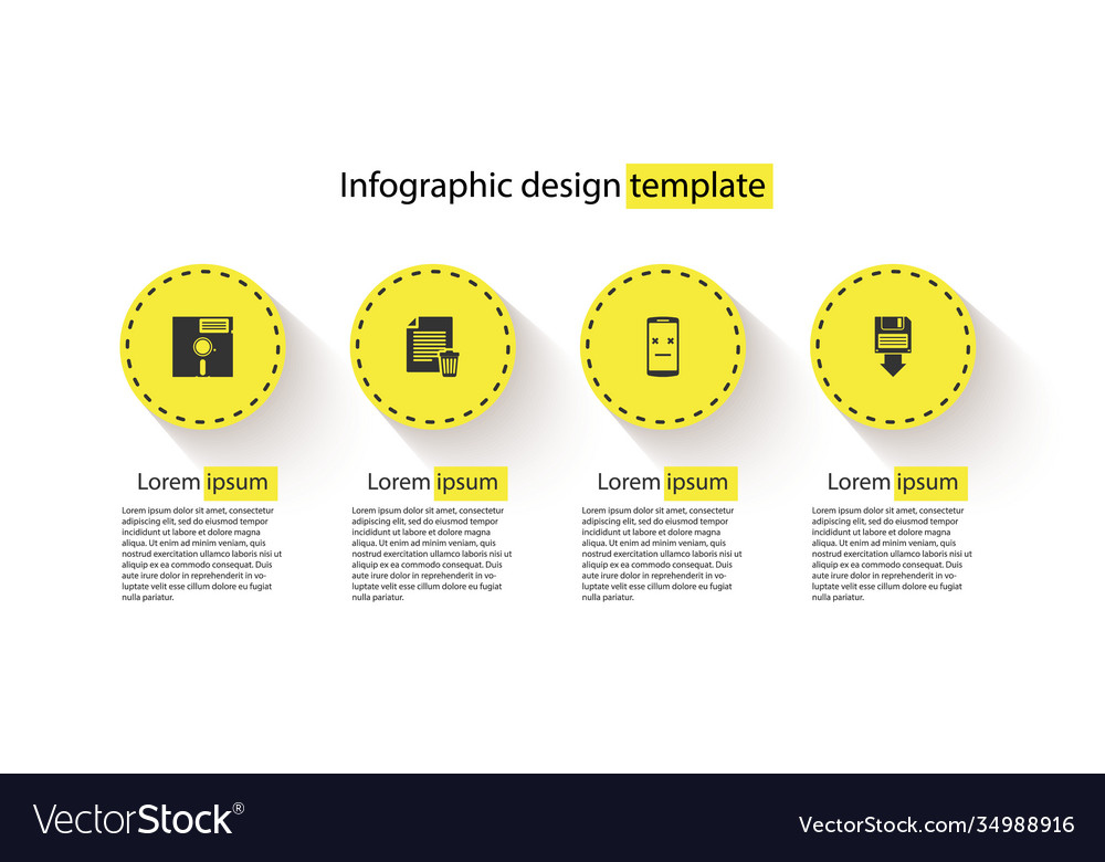 Set floppy disk in 525-inch delete file vector image Set floppy disk in 525-inch delete file