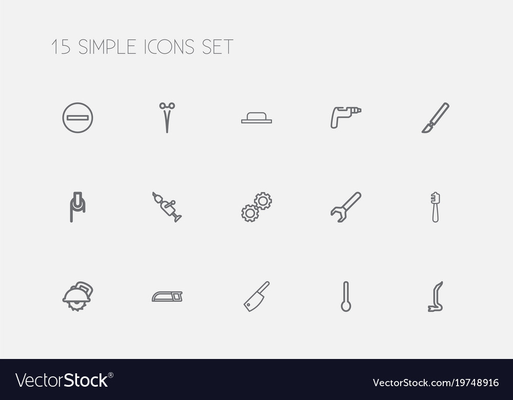 Set von 15 editierbaren Instrument Icons Line Style