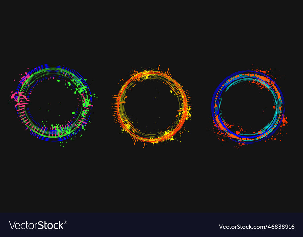 Set of design elements circular frames vector image Set of design elements circular frames