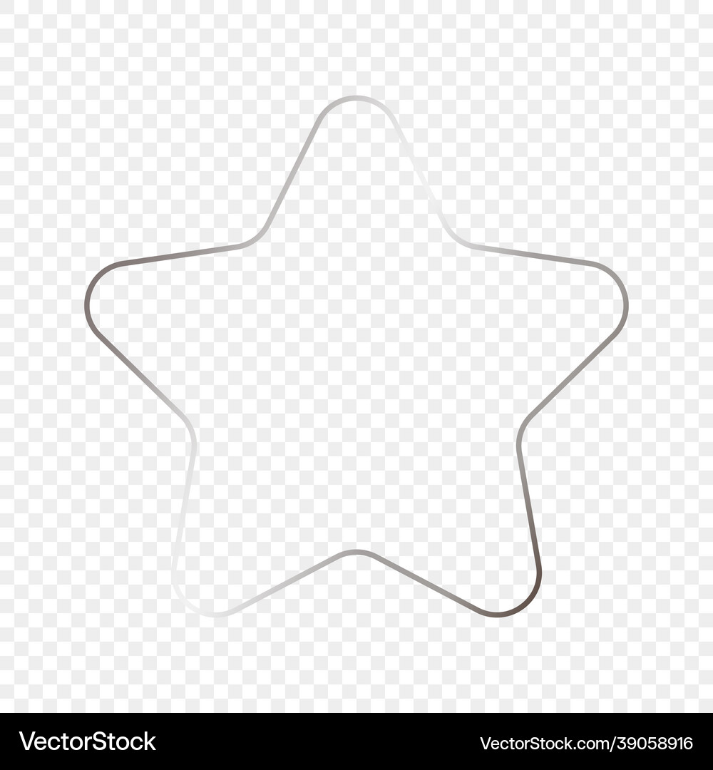 Silver glowing rounded star shape frame Royalty Free Vector