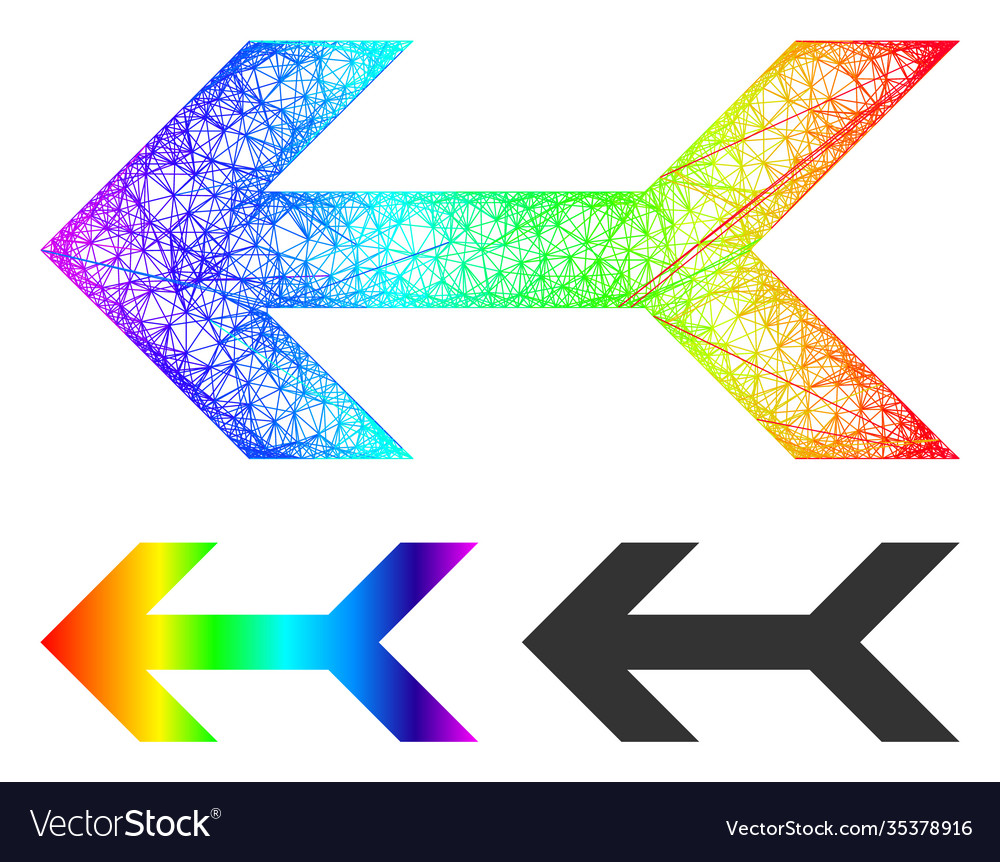 Spectrum net mesh gradient arrow left icon vector image Spectrum net mesh gradient arrow left icon