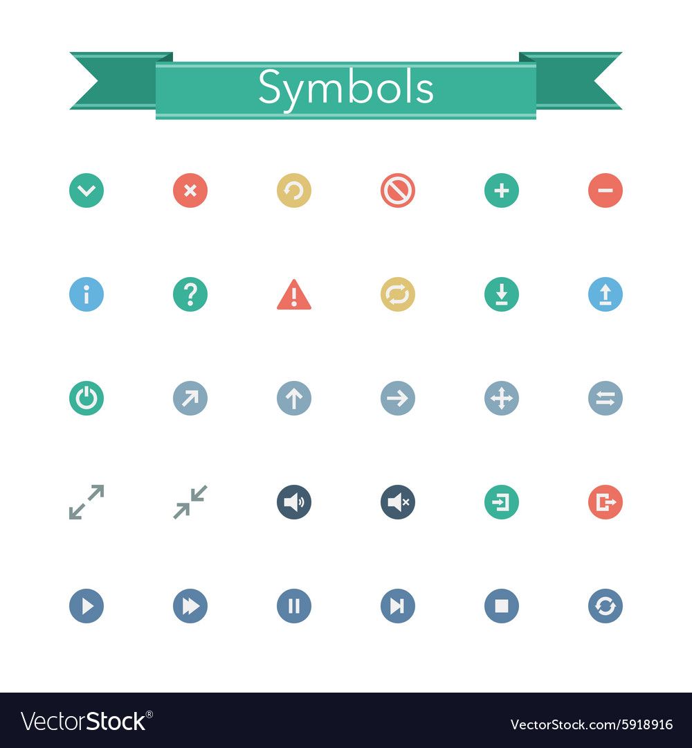 Symbols flat icons Royalty Free Vector Image - VectorStock