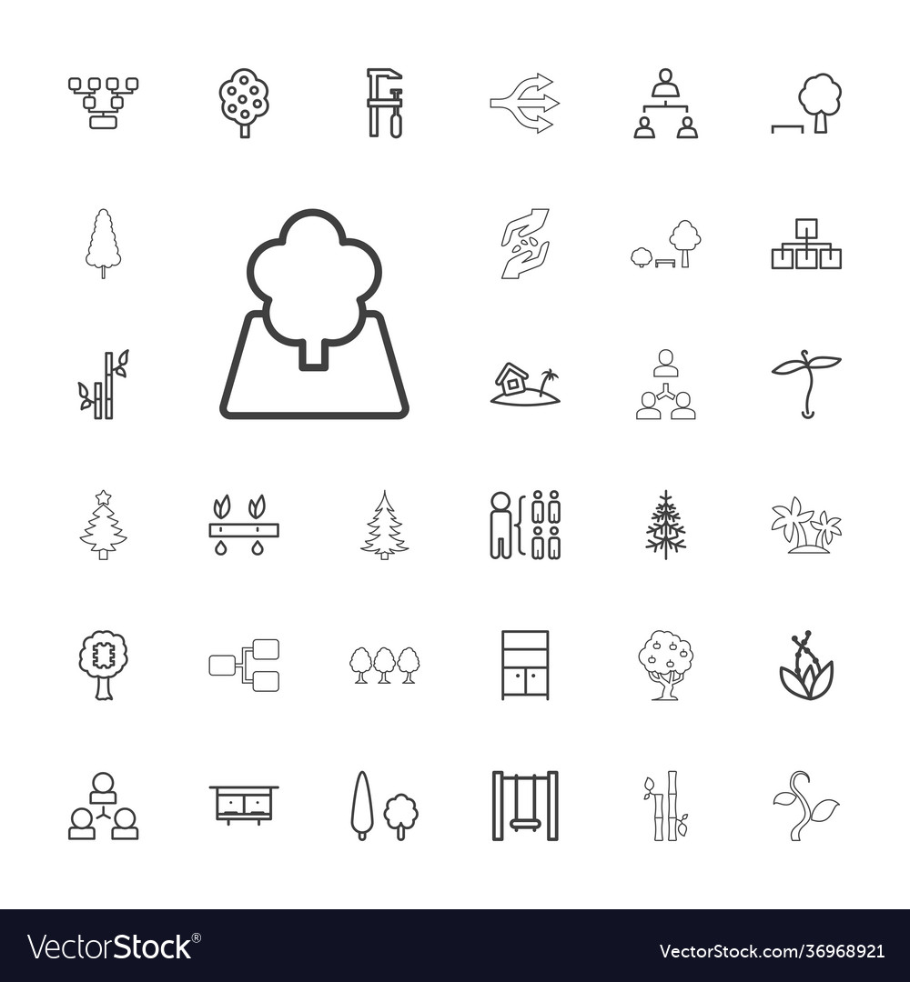 33 tree icons Royalty Free Vector Image - VectorStock