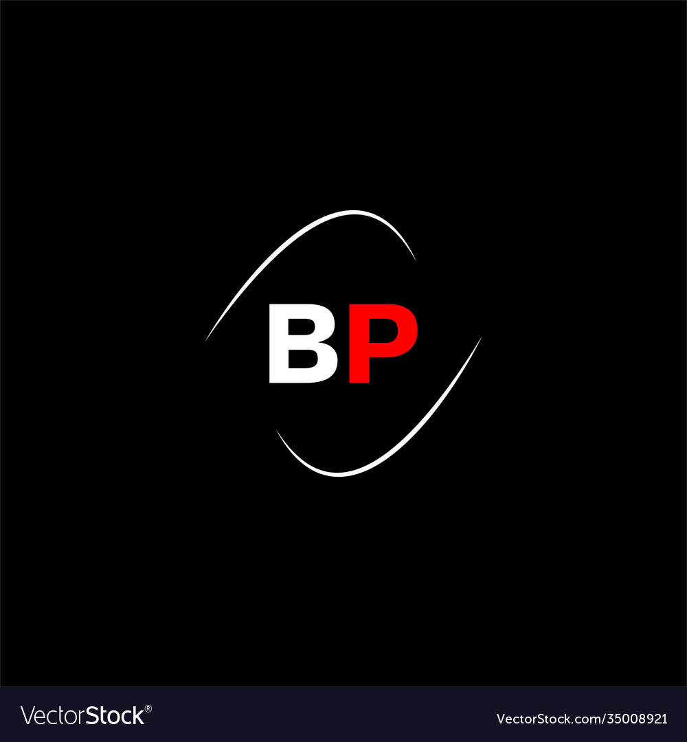 B p letter logo creative design on black color