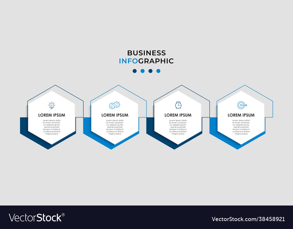 Business infographics presentation with 4 steps