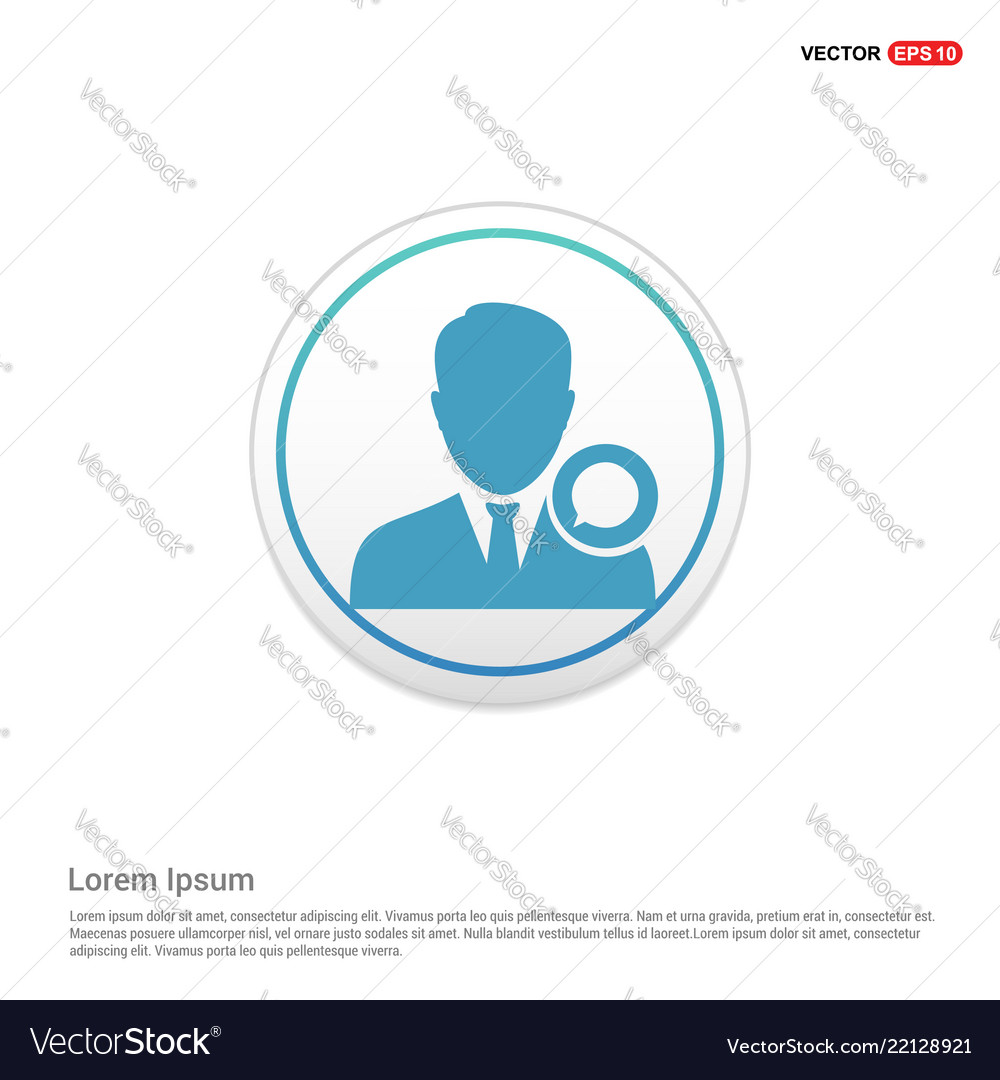 Chat user icon - white circle button vector image Chat user icon - white circle button