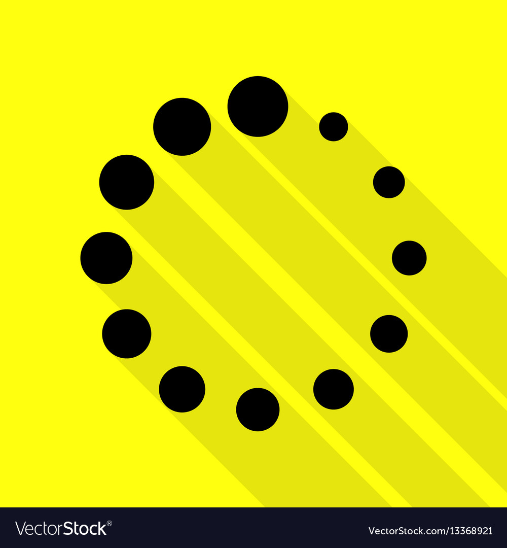 Circular loading sign black icon with flat style