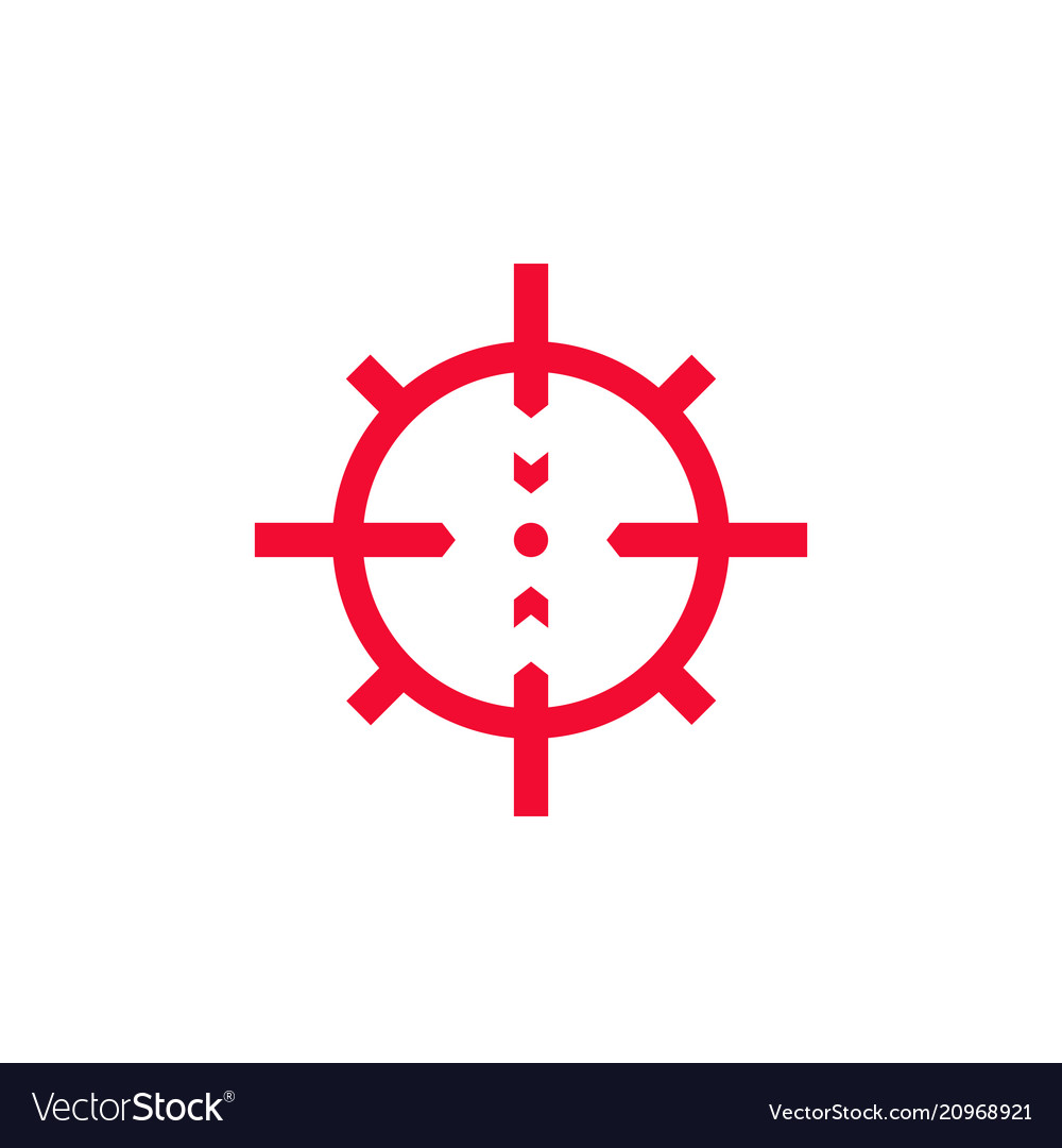 Crosshair icon on white Royalty Free Vector Image