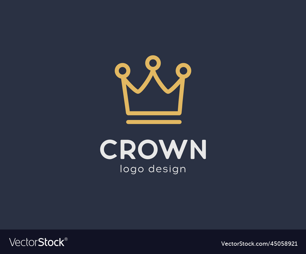 Crown line logo design Royalty Free Vector Image