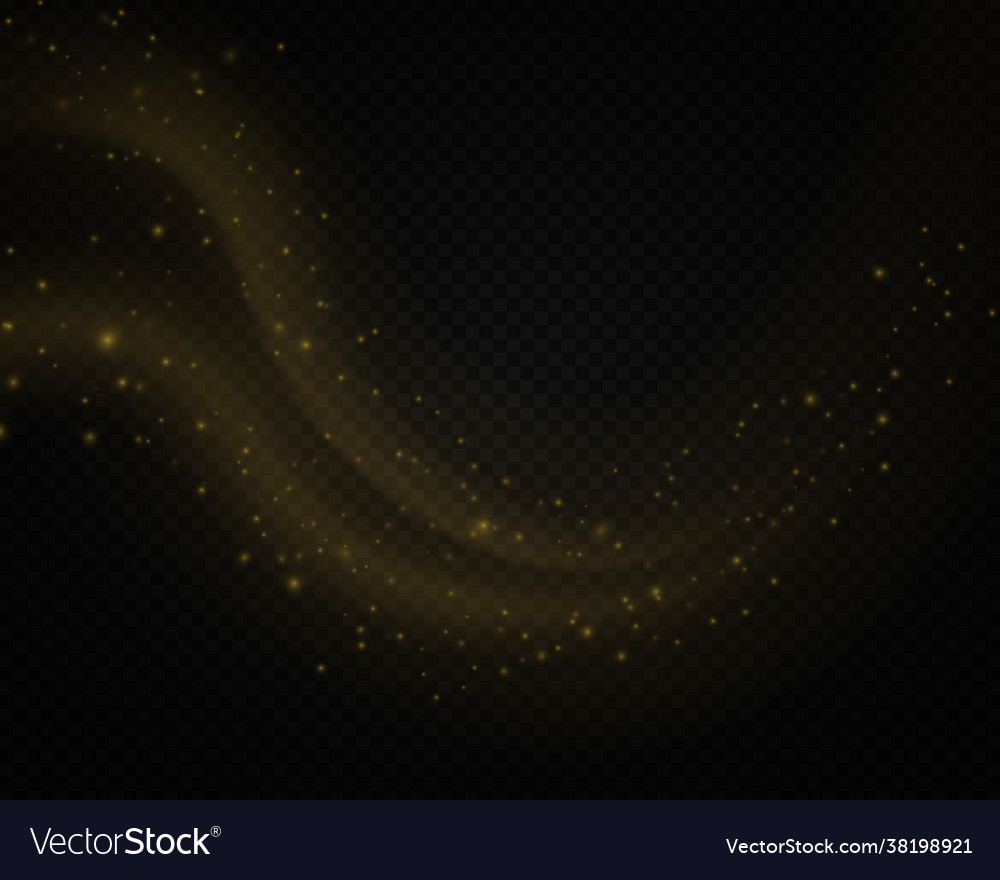 Dynamic waves golden line with light effect