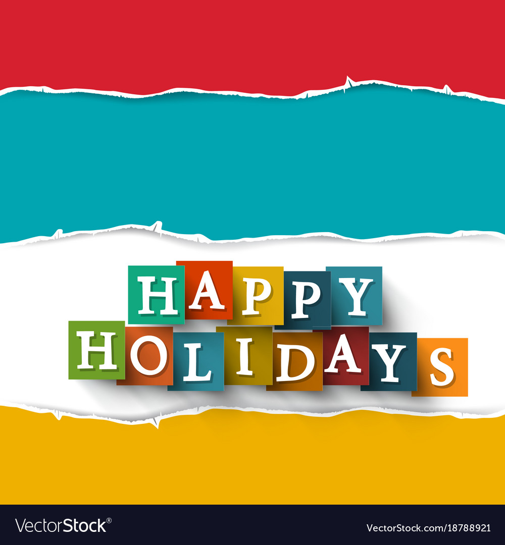 Happy holidays paper cut symbol Royalty Free Vector Image