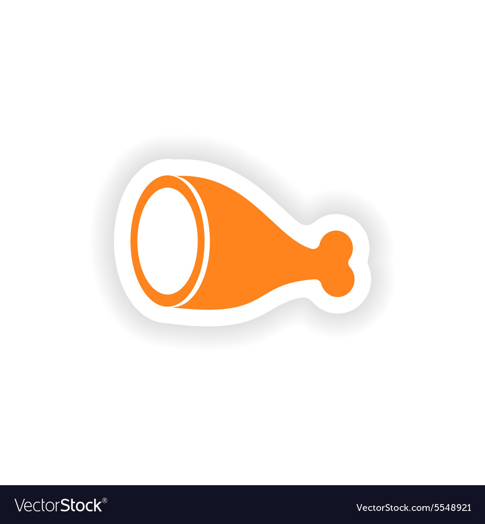 Icon sticker realistic design on paper ham