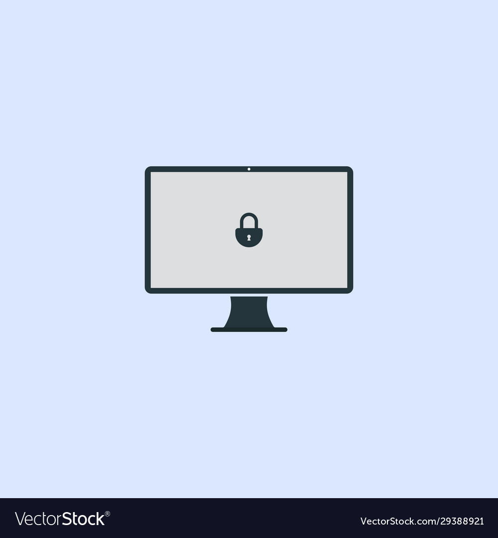 Locked window on computer screen symbol