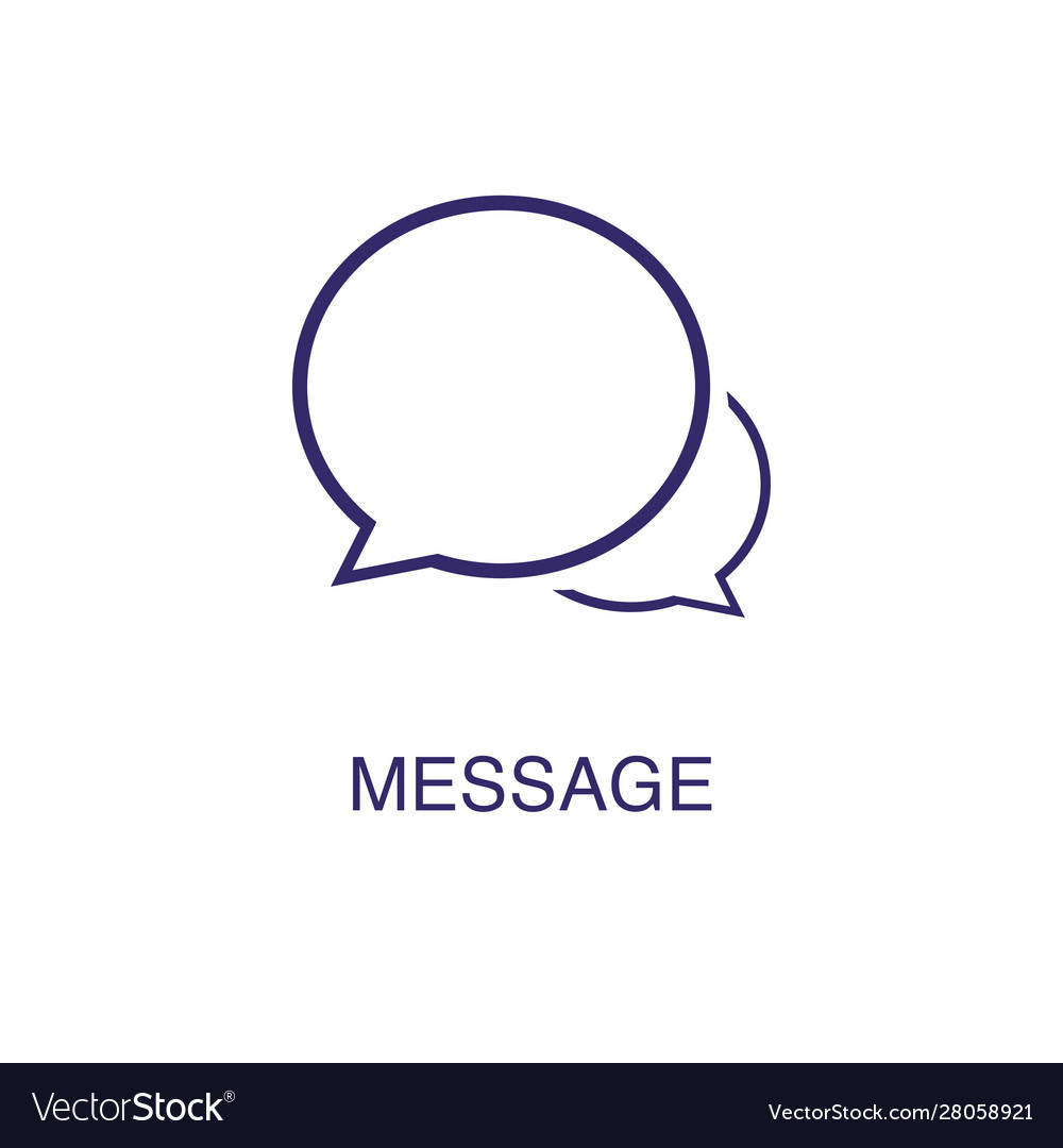 Message element in flat simple style on white