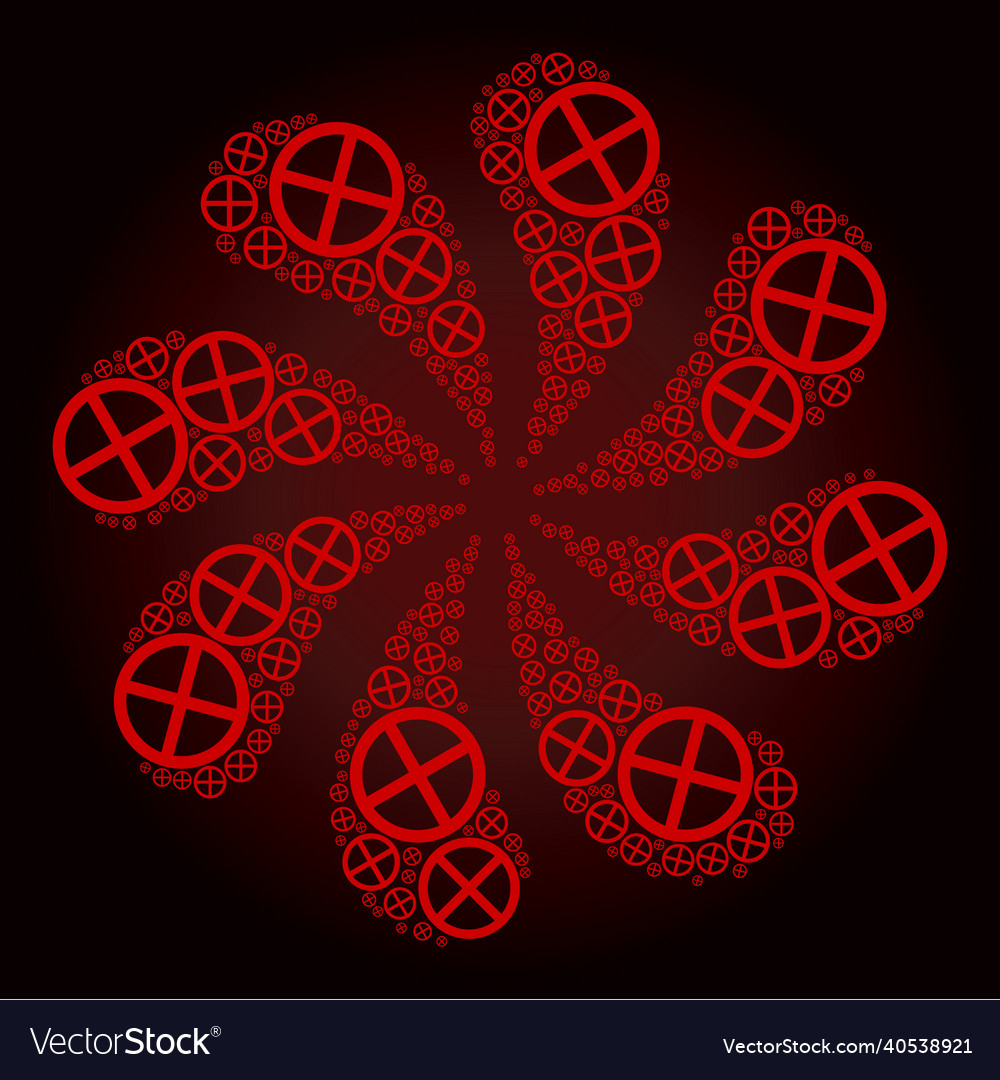 Red cancel icon curl twist